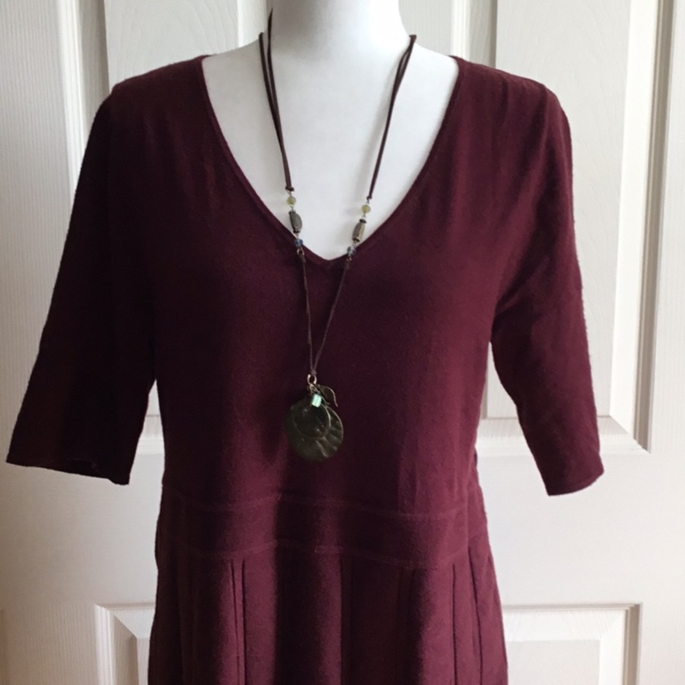 NWOT Carmen Burgundy sweater dress - Picture 2 of 8